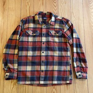 Patagonia Fjord Flannel - Men's Medium - Orange/Yellow Plaid